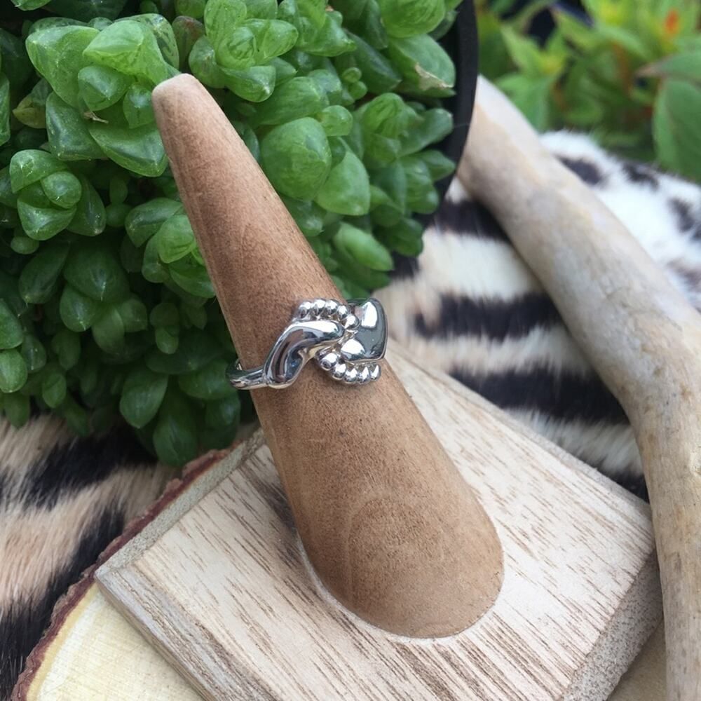 Sterling Silver Baby Feet Ring Size 6